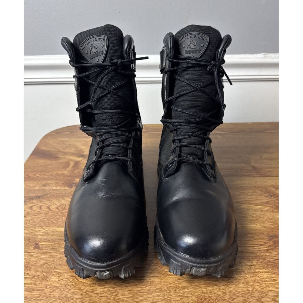 ROCKY ALPHA FORCE BOOTS MENS 13 M ZIPPER WATERPROOF PUBLIC SERVICE 2173 TACTICAL